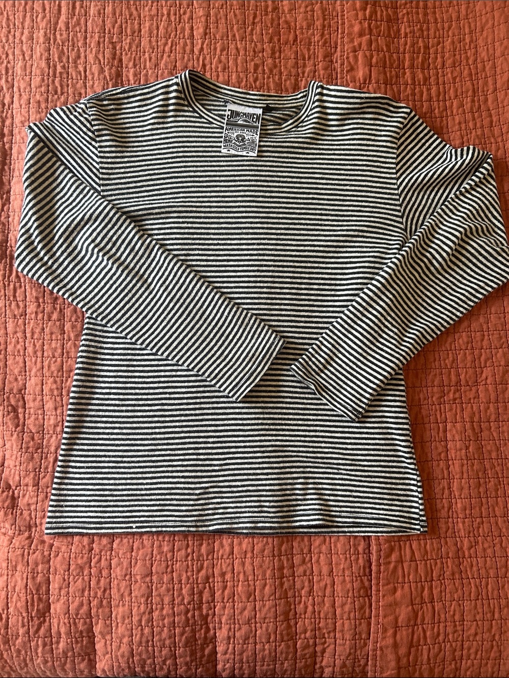 Jungmaven Black & White Striped Long Sleeve